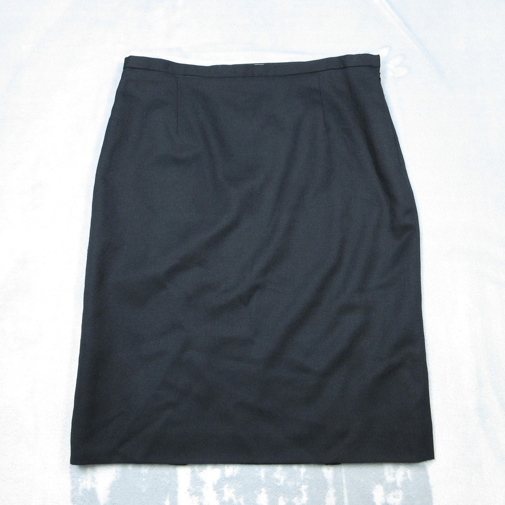Pendleton Petite Skirt Womens 12P Black 100% Virgin Wool Lined Made USA Pencil